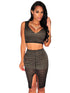 Sexy Black Laser Cut Nude Illusion Skirt Set