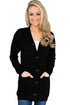 Sexy Black Lightweight Knit Button Down Cardigan