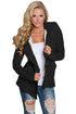 Sexy Black Long Sleeve Button-up Hooded Cardigans