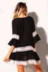 Sexy Black Loose Beach Kaftan with Crochet Insert