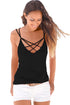Sexy Black Lowcut V-neck Crisscross Cami Top