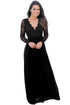 Sexy Black Open Back Long Sleeve Crochet Maxi Party Dress