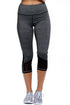 Sexy Black Patch Mesh Accent Black Active Capri Leggings