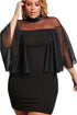 Sexy Black Plus Size Semi-sheer Dress