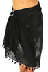 Sexy Black Pom Pom Hemline Beach Sarong