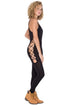 Sexy Black Reveal Assets Lace-up Jumpsuit