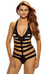 Sexy Black Ribbed Cutout Monokini