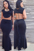 Sexy Black Ruffle Maxi Skirt Set