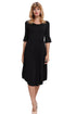 Sexy Black Ruffle Sleeve Midi Jersey Dress