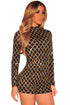 Sexy Black Sequins Long Sleeves Romper