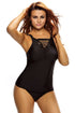 Sexy Black Slit Ruched Tank Top Tankini Set Swimwear