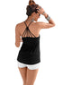 Sexy Black Strappy Back Detail Summer Top