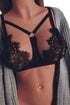 Sexy Black Stretchy Strappy Cutout Lace Bralette