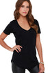 Sexy Black Summer Basic Pocket T-shirt
