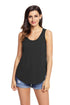 Sexy Black Summer Side Slits Tank Top with Pocket