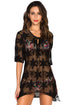 Sexy Black Swim Crochet Kaftan Cover Up