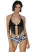 Sexy Black Tassel Bikini Dapple Bottom Bathing Suit