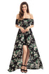 Sexy Black Vibrant Floral Romper Maxi Dress