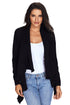 Sexy Black Waterfall Long Sleeve Sweater Cardigan