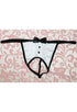 Sexy Black White Crotchless Tux G-String
