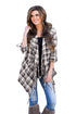 Sexy Black White Plaid Tassel Trim Lightweight Cardigan