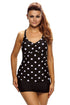 Sexy Black White Polka Dot Tankini Swim Top