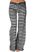 Sexy Black White Striped Wide Leg Pants