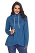 Sexy Blue Casual Asymmetric Hem Pullover Hoodie