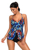 Sexy Blue Coral Multi Print Sexy Flyaway Tankini
