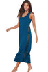 Sexy Blue Mesh Side Long Cover-up