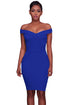 Sexy Blue Off The Shoulder Mini Dress