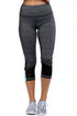 Sexy Blue Patch Mesh Accent Charcoal Active Capri Leggings
