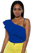 Sexy Blue Ruffle Luxe Crop Top