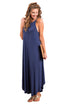Sexy Blue Sexy Chic Sleeveless Asymmetric Trim Maxi Dress
