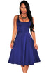Sexy Blue Spaghetti Straps Skater Dress