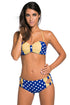 Sexy Blue White Dots Bow Detail High Waist Bathing Suit