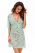 Sexy Bluish Green See-through Lace Cover Up Dress