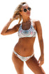 Sexy Boho Fashion Print Crochet Accent 2pcs Tankini Swimsuit