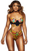 Sexy Bright African Print Cut out High Waist Swimsuit