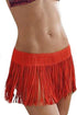 Sexy Bright Orange Fringe Skirt Cover up