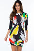 Sexy Brush Aside Print Bodycon Dress