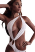 Sexy Celebrity Cut out White Teddy Swimwear