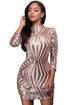 Sexy Sequin Detail Open Back Party Mini Dress