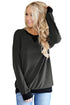 Sexy Charcoal Raglan Sleeve Patch Elbow Sweatshirt Top