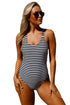 Sexy Chic Sassy Striped Triple Crisscross Back One Piece Swimwear