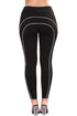 Sexy Contrast Piping Trim Black Sports Leggings