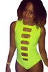 Sexy Cool Summer Mansion Neon Green One-piece Swimwear