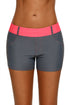 Sexy Coral Waistband Faux Denim Sports Shorts