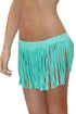 Sexy Crisp Cyan Fringe Skirt Cover up