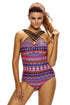Sexy Crisscross Multi-strap Bright Tone Print Sexy Monokini